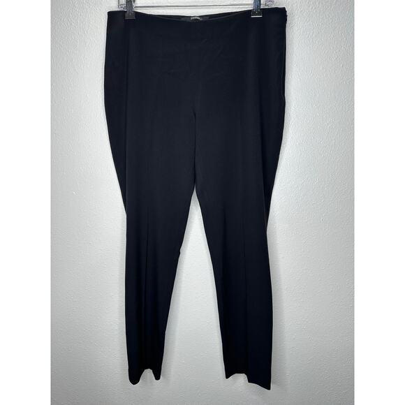 Tahari Black High Waist Straight Leg Size Zip Trouser Pant 6 - Picture 3 of 12